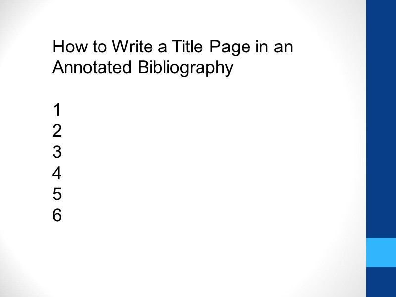 How to Write a Title Page in an Annotated Bibliography  1 2 3